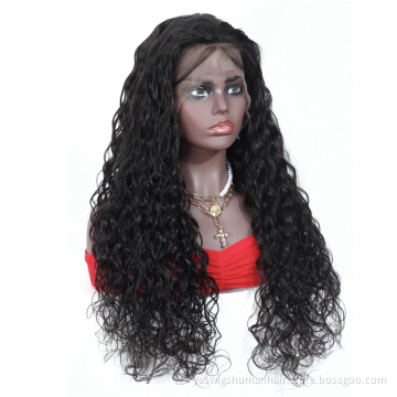 Cheap Price Wet And Wavy Human Hair Frontal Wig Transparent Lace Ear To Ear Swiss Lace Frontal Peruvian Hair Wigs Water Wave